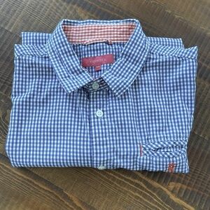 Shirt button down 12 kid long sleeves Vicomte A blue orange